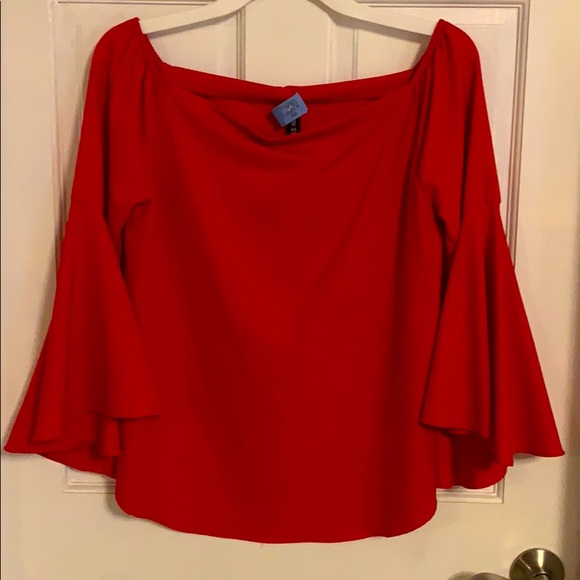 Design Lab Sz M Red Bell Sleeve Top - Picture 1 of 4